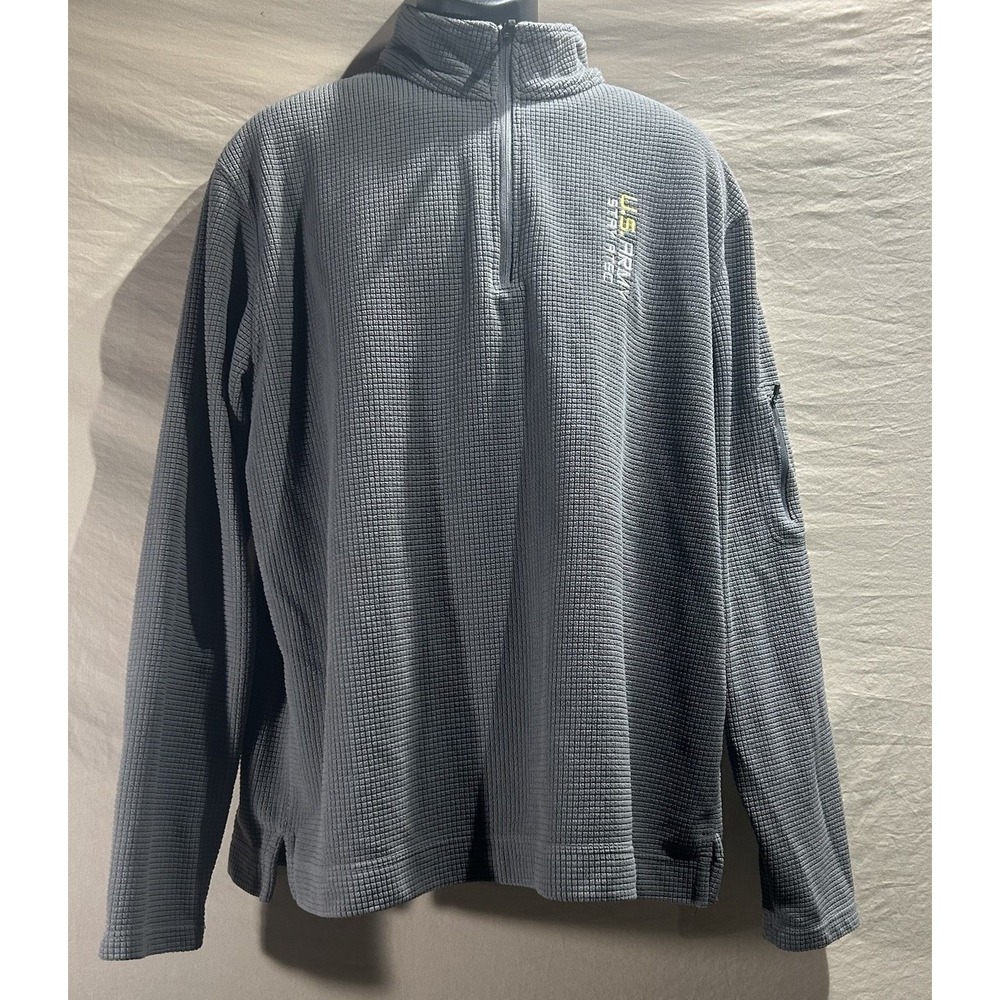 Gear U.S. Army Stay Atec Quarter Zip Grid Fleece Pullover Men's XL Grey Waffle